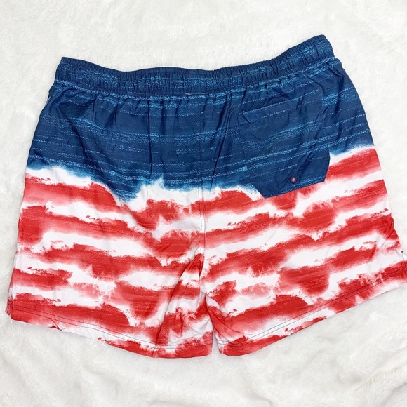 Jake Austin Red, White and Blue Swim Trunks - Picture 2 of 6